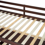 Cama alta de pino macizo con escritorio y almacenamiento