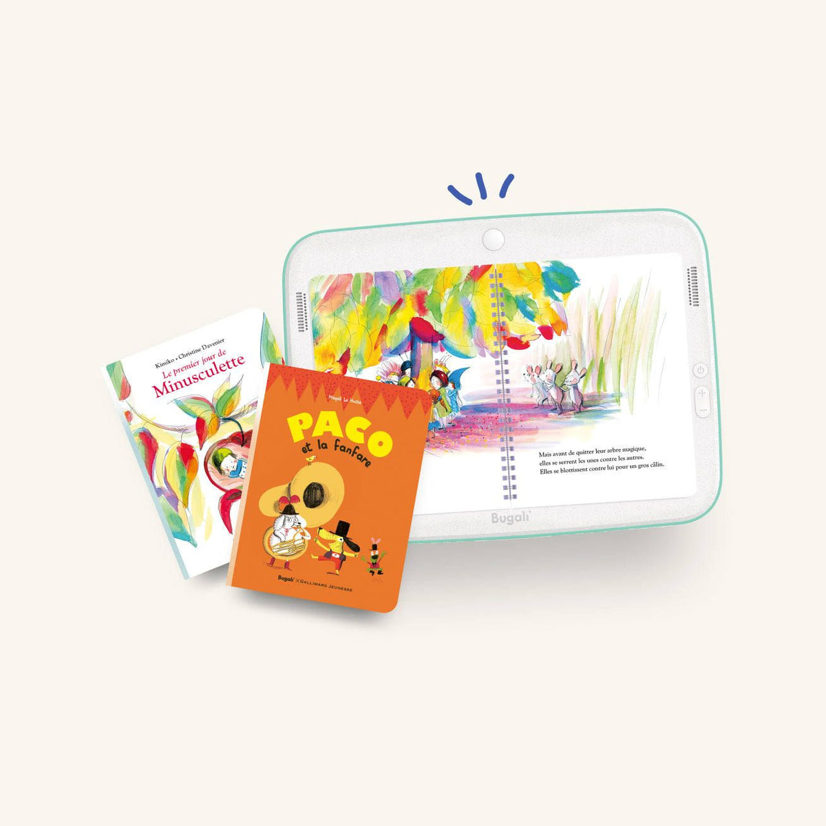 Pack tableta y libros Bugali