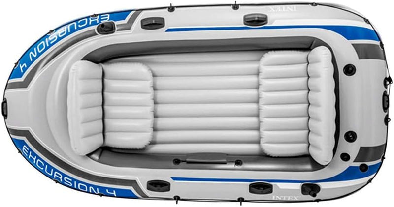 Set de bote inflable Intex Excursion 4 - 315 x 165 x 43 cm - 3 piezas - Gris / Azul