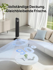 Ventilador de torre Dreo Smart con motor CC de 20 dB, silencioso, alcance de 11 m, mando a distancia, 9 velocidades, 4 modos, oscilación de 90°, control por voz para dormitorio, temporizador de 12 h