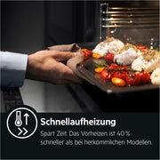 Horno empotrable AEG – Serie 5 Aire caliente circular: resultados de cocción uniformes en 3 niveles – Autolimpieza por pirólisis – 25 programas automáticos – Pantalla táctil LED – Calentamiento rápido – Negro – BPE53516AB