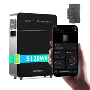Sistema de energía solar para balcón con almacenamiento Marstek Venus E 3.0: sistema de almacenamiento de energía acoplado en CA con medidor, 0% IVA, 5,12 kWh LFP, 2,5 kW de potencia de entrada/salida fotovoltaica, expansión hasta 15,36 kWh, Plug & Play