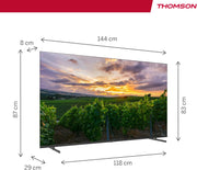 THOMSON Smart TV QLED 65 pulgadas (164 cm) Android, Google Assistant, Wi-Fi, Dolby Digital, Bluetooth, triple sintonizador (cable/satélite/antena), HDMI, CI+, panel A+ – 65QA2S13