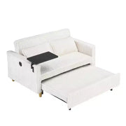 Sofá convertible que ahorra espacio TUYOHW, sofá cama de pana con mesa móvil y puerto USB, sofá de dos plazas multifuncional para sala de estar