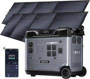 Estación de energía portátil OUKITEL P5000 Pro de 4000 W con 2 paneles solares de 200 W, generador solar de 5120 Wh, batería LiFePO4, carga completa en 1,2 h, 15 salidas, aplicación, estación de energía portátil para camping, viajes