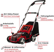 Escarificador y aireador de césped a batería Einhell GE-SA 36/35 Li-Solo