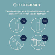 SodaStream máquina de agua con gas eléctrica E-DUO con cilindro de CO2 Quick-Connect | incl. 1 botella de vidrio de 1L y 2 botellas de plástico FUSE de 1L (aptas para lavavajillas) | Color: Titanio