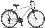 Bicicleta de trekking premium Licorne Bike de 28" para hombres, jóvenes y mujeres con cambio de 21 velocidades, bicicleta urbana Life M-V-ATB