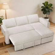 Sofá cama seccional Dyonery de 81", sofá cama en forma de L con chaise longue de almacenamiento reversible, USB, respaldo reclinable