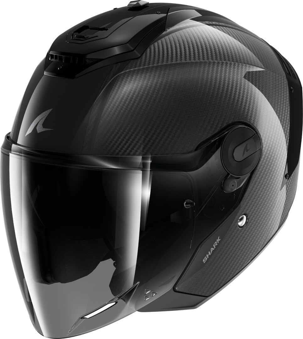 SHARK, Casco de moto jet RS JET CARBON SKIN Negro Carbono DKD, M