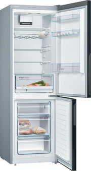 Bosch KGV36VBEAS, Serie 4, Frigorífico congelador, Libre instalación, 186 x 60 cm, 214 L / 94 L, Negro