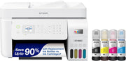 Impresora multifunción inalámbrica Epson EcoTank ET-4800 sin cartuchos con escáner, copiadora, fax, ADF y Ethernet – Ideal para su oficina en casa, color blanco