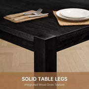 Juego de comedor moderno - Mesa de 80" + 6 sillas acolchadas, estructura de madera maciza, capacidad de la mesa de 400 lbs, fácil montaje