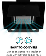 KLARSTEIN Eleonora - campana extractora, CEE A++, capacidad: 426 m3/h, control táctil, iluminación LED RGB, 60 dB, extracción o recirculación de aire, filtro de grasa, 60 cm - negro