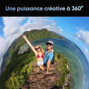 Insta360 X3 Kit Deluxe - Cámara de acción 360 grados sumergible con sensor de 1/2", fotos 360 de 5,7K y 72MP, estabilización, pantalla táctil de 2,29", vibraciones, edición IA, transmisión en vivo, cámara web, control por voz 4K