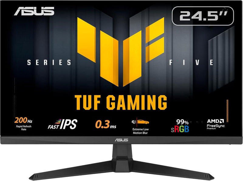 ASUS TUF Gaming VG259Q5A Monitor Full HD 25" 200 Hz, 0,3 ms GtG, G-Sync, FreeSync, Adaptive Sync, ELMB, GameFast Input - Panel Fast-IPS, 16:9, 1920 x 1080, DisplayPort, HDMI, Altavoz