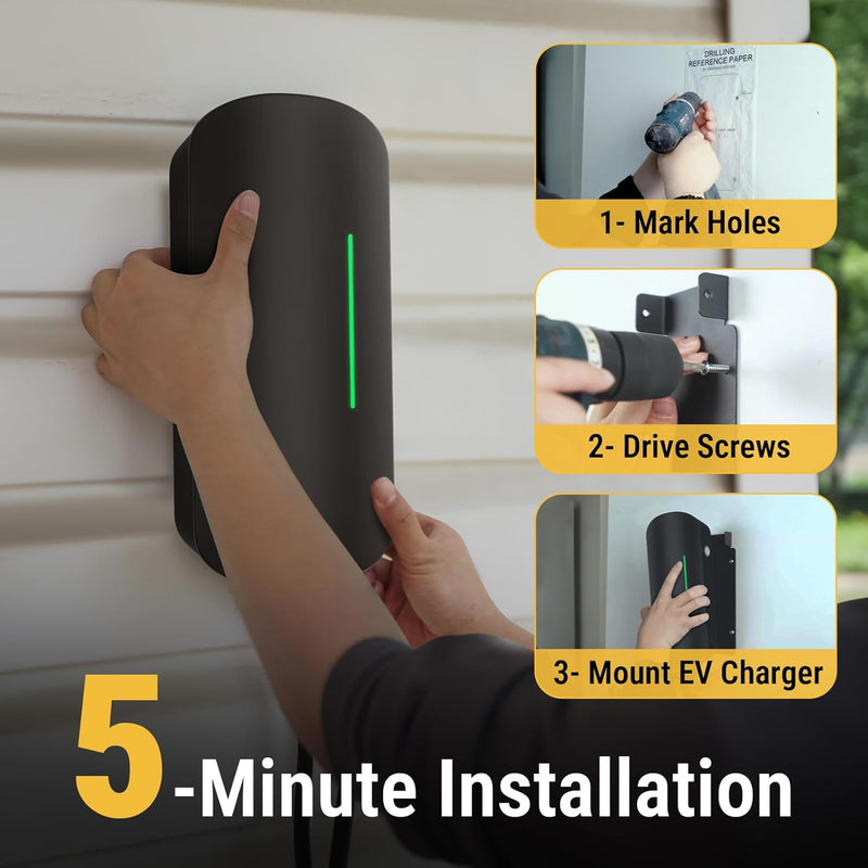 Estación de carga Morec para vehículo eléctrico Wallbox 7KW Tipo 2, cargador de coche eléctrico monofásico con cable de carga de 6M