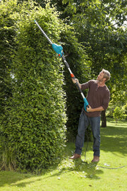 Cortasetos telescópico Gardena THS 500/48: cortasetos de 500 W, 3,5 m de alcance, cabezal inclinable y mango telescópico, 48 cm de longitud de cuchilla, empuñadura ergonómica y protector de impactos, (8883-20)