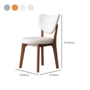 Silla de comedor sin brazos estilo wingback de piel sintética moderna
