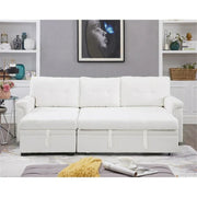 Sofá seccional reversible convertible con cama extraíble, chaise longue con almacenamiento oculto y patas duraderas