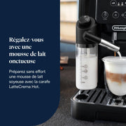 De'Longhi Magnifica Start - Máquina de café automática Perfetto con espumador de leche automático LatteCrema, 4 bebidas programadas, controles táctiles, negro (ECAM220.91.B)