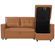 Sofá seccional reversible convertible con cama extraíble, chaise longue con almacenamiento oculto y patas duraderas