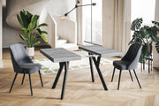 Mesa de comedor cuadrada extensible – Mesa de salón y cocina moderna – Mesa con patas de madera, estructura estable, diámetro 80-130 cm - Color Halifax - Colección Rico