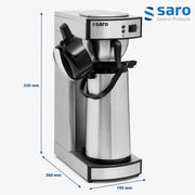Cafetera Saro incl. jarra termo de acero inoxidable con bomba – 2,2 L – tiempo de preparación aprox. 5–6 min – protección contra funcionamiento en seco – 2,069 kW – modelo THERMO 24