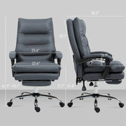 Vinsetto Silla de Oficina Reclinable con Masaje de Vibración y Calor de Microfibra