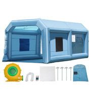 VEVOR Cabina de Pintura Inflable de 6,4x4,1x3 m, Tienda de Pintura Inflable para Automóviles con Soplador Potente de 1100 W y Sistema de Filtración, Estación de Trabajo para Pintura en Taller de Garaje