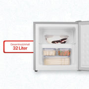 Minicongelador independiente Amica 50x48x44,5 cm 32 L, compartimento congelador de 4 estrellas con cubitera, modelo AGB 3010 E - aspecto de acero inoxidable