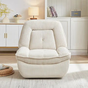 Sillón reclinable giratorio de pana con deslizamiento, reposapiés para sala de estar