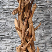 Lámpara de pie de madera de teca BLUMA | Altura 180 cm | incluye pantalla