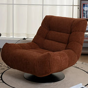 Sillón giratorio decorativo de chenilla con mechones amarillos