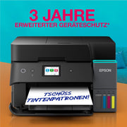 Impresora con depósito de tinta EcoTank ET-4950 | Para la oficina en casa | Wi-Fi y Ethernet | A4 | Impresión (dúplex), escaneado, copia y fax | Pantalla táctil de 6,1 cm | ADF | Incluye tinta para hasta 3 años