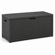 Caja de almacenamiento de plástico con aspecto de ratán 118x55x44 cm antracita