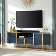 Mueble de TV de lujo moderno, centro de entretenimiento, con superficie de mármol sintético