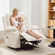 Sillón reclinable elevador eléctrico, reclinables eléctricos para ancianos con calor y masaje, asistencia para levantarse con portavasos, bolsillo lateral, para sala de estar