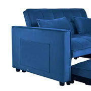 Sofá cama convertible de terciopelo 3 en 1 color gris cemento con cojines y bolsillos, sofá cama moderno extraíble, respaldo ajustable