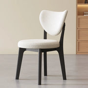 Silla de comedor sin brazos estilo wingback de piel sintética moderna