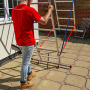 Home Master Torre de andamio para bricolaje, andamio móvil, montaje rápido, plataforma de trabajo de aluminio, 4 metros