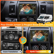 AWESAFE Autoradio [6GB+128GB] para Peugeot Boxer II/Citroën Jumper II/Fiat Ducato Android 13 con 4G Carplay Android Auto 9 Pulgadas GPS WiFi USB FM Bluetooth Control del Volante