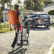Portabicicletas Thule EasyFold XT, portabicicletas de bola de remolque negro/aluminio, 2 bicicletas