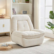 Sillón reclinable giratorio de pana con deslizamiento, reposapiés para sala de estar