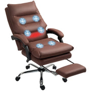 Vinsetto Silla de Oficina Reclinable con Masaje de Vibración y Calor de Microfibra
