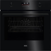 Horno empotrable AEG – Serie 5 Aire caliente circular: resultados de cocción uniformes en 3 niveles – Autolimpieza por pirólisis – 25 programas automáticos – Pantalla táctil LED – Calentamiento rápido – Negro – BPE53516AB