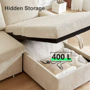Sofá cama seccional Dyonery de 81", sofá cama en forma de L con chaise longue de almacenamiento reversible, USB, respaldo reclinable