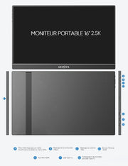 Monitor portátil ARZOPA 2,5K de 16 pulgadas, 2560 x 1600, HDR, 10 bits, QHD, interfaz C, HDMI para laptop, IPS 16:10, cuidado ocular, segunda pantalla externa para Mac, PC, PS4/5, Xbox, Switch (Z1RC)