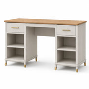 Escritorio con cajones de MDF y madera de roble gris