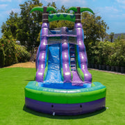 Tobogán acuático inflable de grado comercial de 16' HeroKiddo 2025 con piscina adyacente para niños y adultos (incluye soplador), uso húmedo y seco, diversión de verano